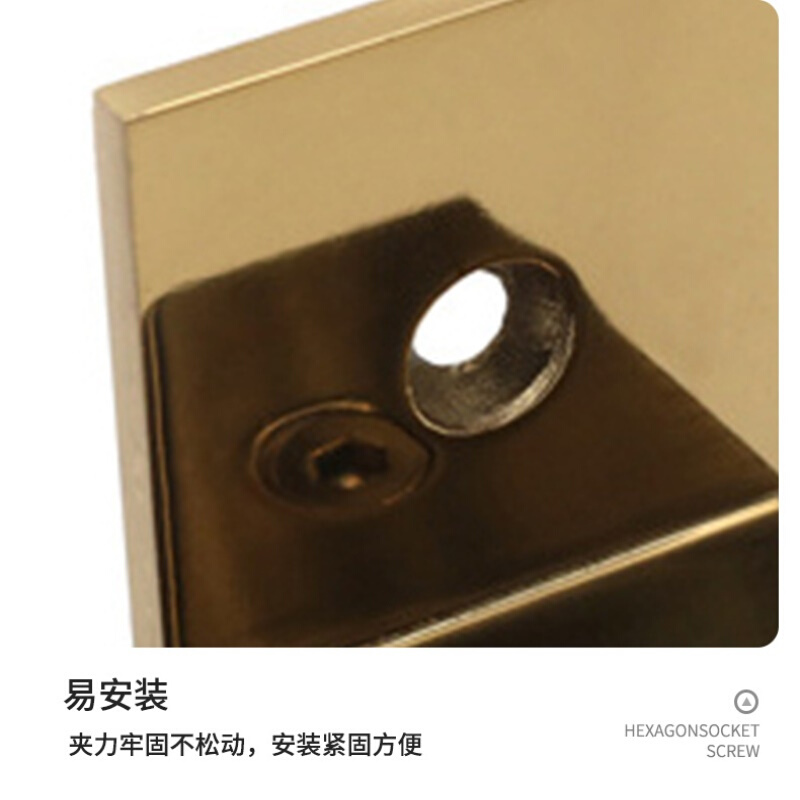 304不锈钢玻璃门夹90度固定夹玻璃方形隔断码角码单孔双边夹门窗