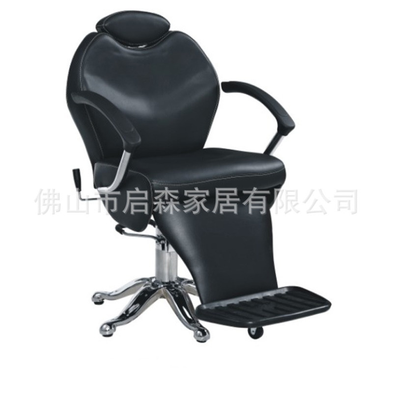 发廊设备斜躺椅可折叠老式廉价理发椅带头枕椅子新款男士理发躺椅