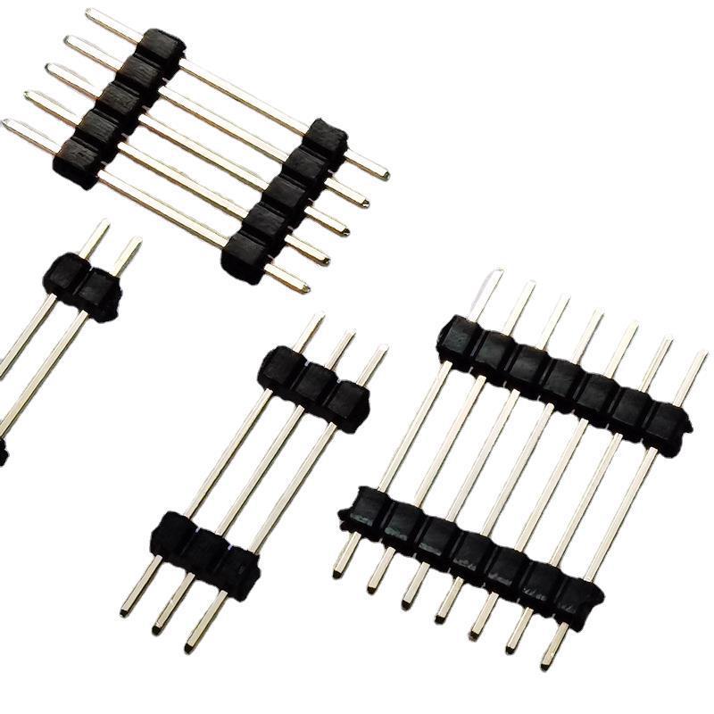 单排针2.0MM间距1*2/4/5/6/10/20/40P加长L20MM单排双塑排针3+4mm