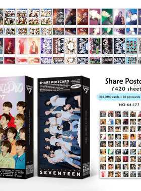 现货 SEVENTEEN新专辑FML周边照片卡祝福卡片420张有声分享明信片