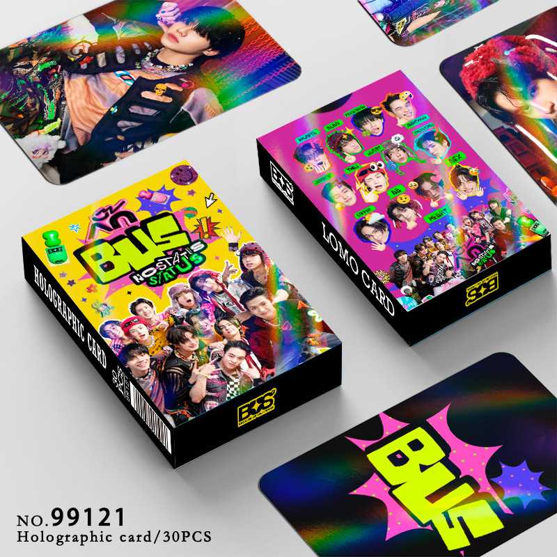 现货30张镭射卡泰星BUS闪卡明星照片卡珍藏写真贺卡双面LOMO卡片