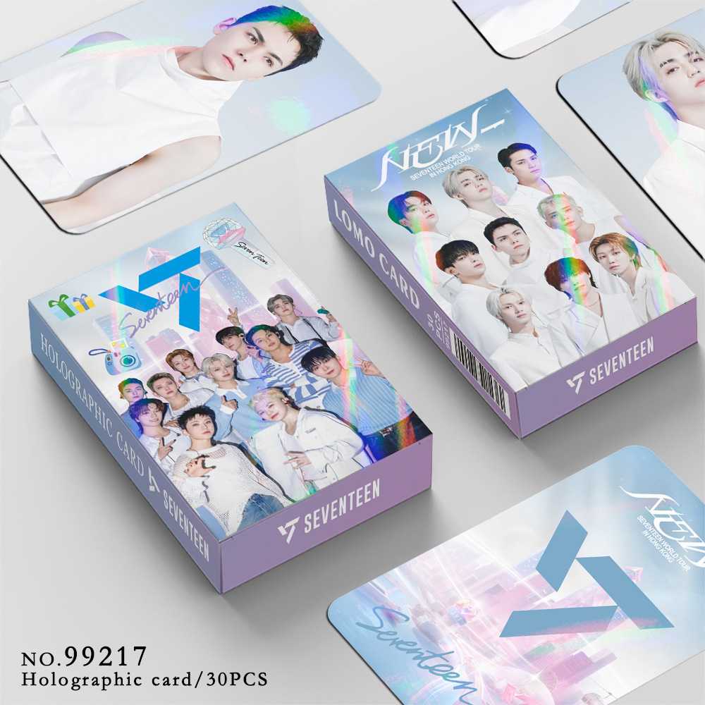 现货30张明星镭射卡SEVENTEEN闪卡NEW新专辑收藏照片卡LOMO卡贺卡