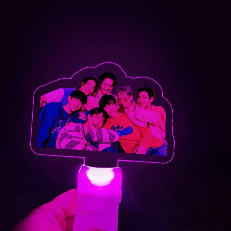 GOT7亚克力七彩发光应援棒JACKSON JB单人Q版闪光棒人形助威道具