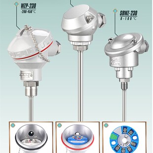 pt100探头一体化温度变送器4 20M pt100f热电阻温度传感器wzp 铠装