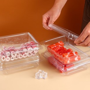 一次性羊肉片包装 盒透明肥牛羔羊肉卷专用塑料保鲜打U包盒500克装