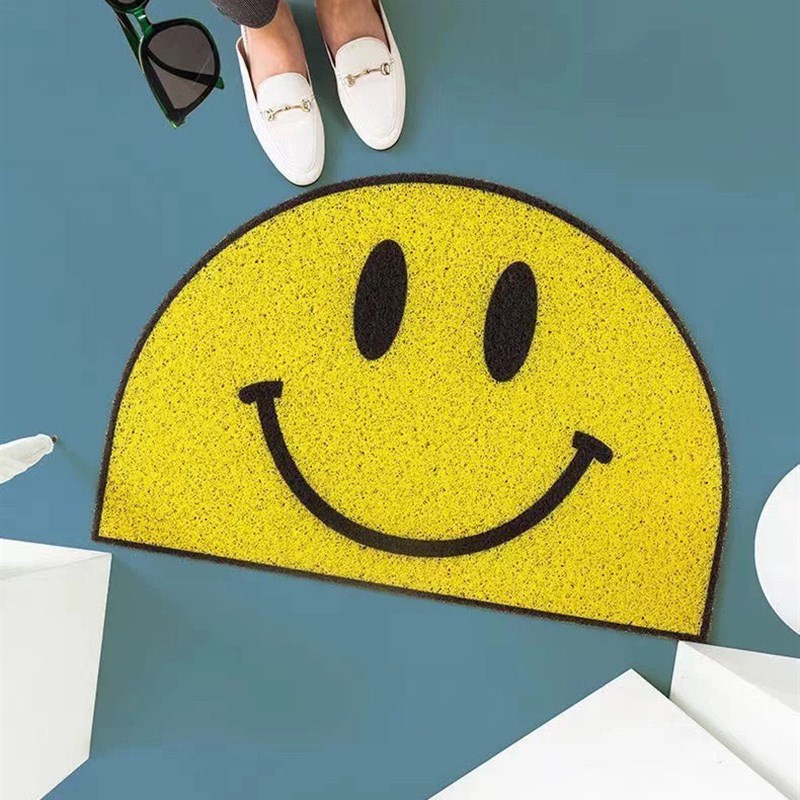 卡通笑脸入户进门m地垫网红地毯蹭脚丝圈门垫个性家用耐磨脚垫