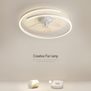 卧室风扇灯吸顶灯设计师灯具主卧房间家用卧室餐厅R电扇灯2024新