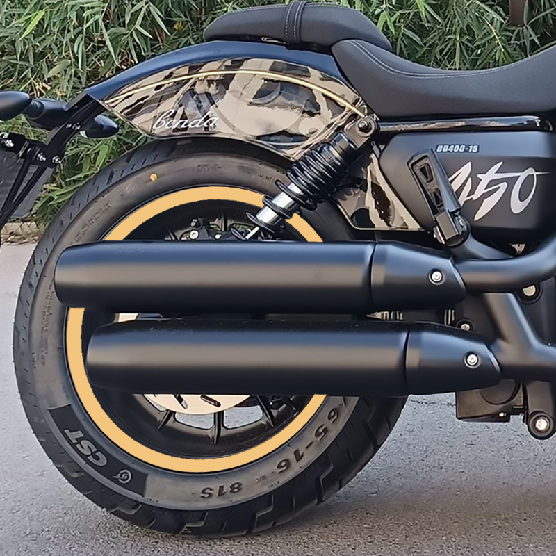 机车轮胎防水贴花适用金吉拉450D轮毂改色膜16寸钢圈贴改装装饰