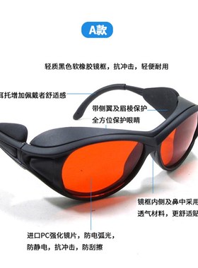 248nm266nm355nm532nm激光防H护眼镜可阻挡绿光紫外光蓝光护目镜