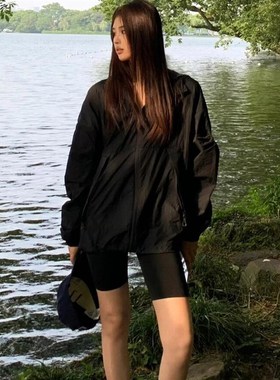 黑色防晒衣女202l5夏季新款户外山系宽松轻薄透气防紫外线防晒服