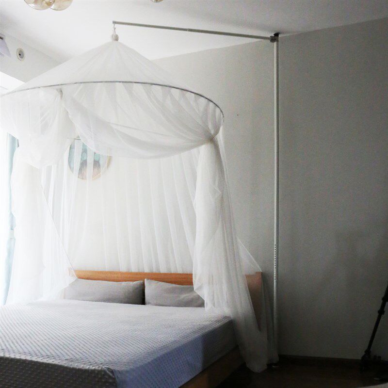 新版天地杆圆顶蚊帐支架吊顶挂架子顶G天立地挂钩支撑免安装不打