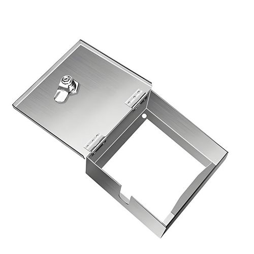 不锈钢带锁防盗盒室外户外防雨水电动车充电器开R关插座保护防溅