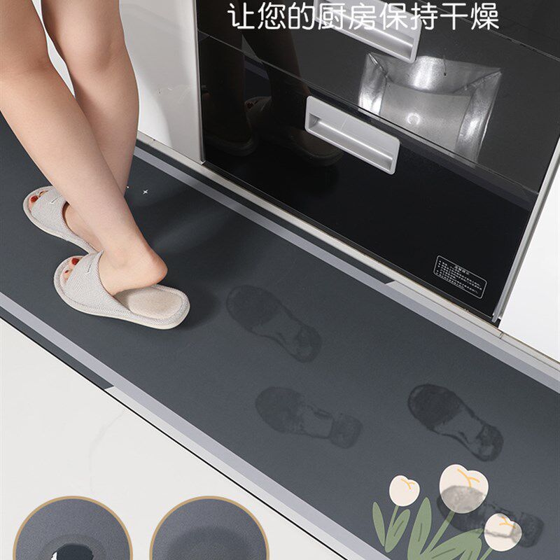 厨房地垫防滑防油可擦免洗脚垫硅藻泥吸油吸水垫R入户进门防水地