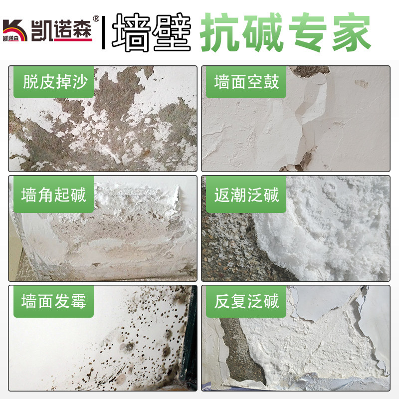 墙面空鼓起碱修复处理返碱潮湿发霉除碱剂补墙膏腻V子粉内墙家用