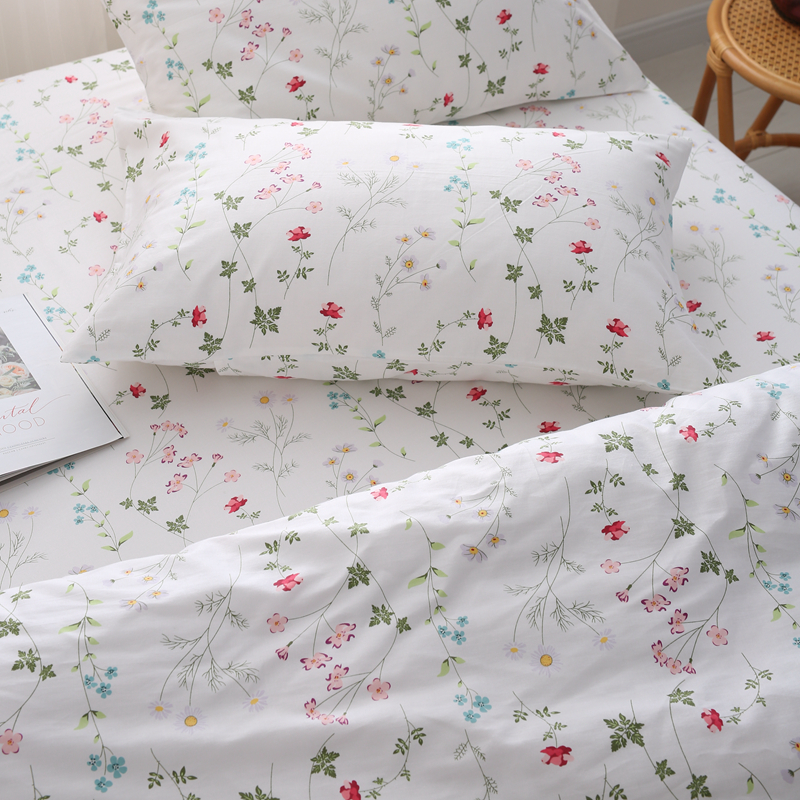 春天小清新白底小碎花床单单件纯棉斜纹1.21.51.82.0Ym床简约田园
