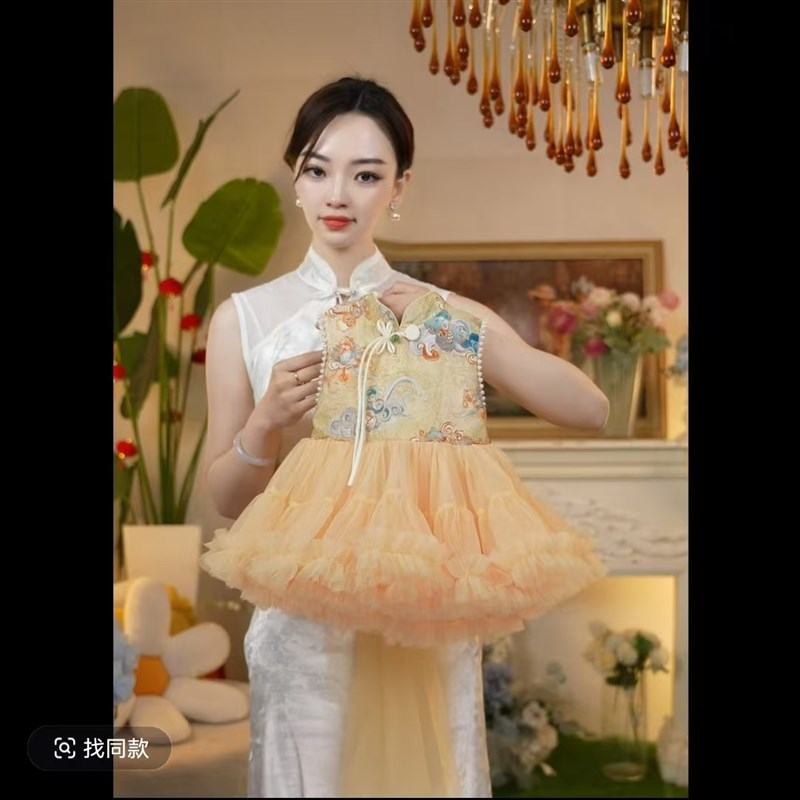 女童连衣a裙夏装2025新款网红儿童装汉服中国风超仙小女孩夏季旗