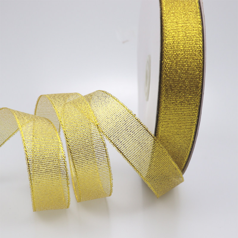 2cm金葱银葱蛋糕围q边丝带烘焙打包绑带织带礼物包装带10卷装