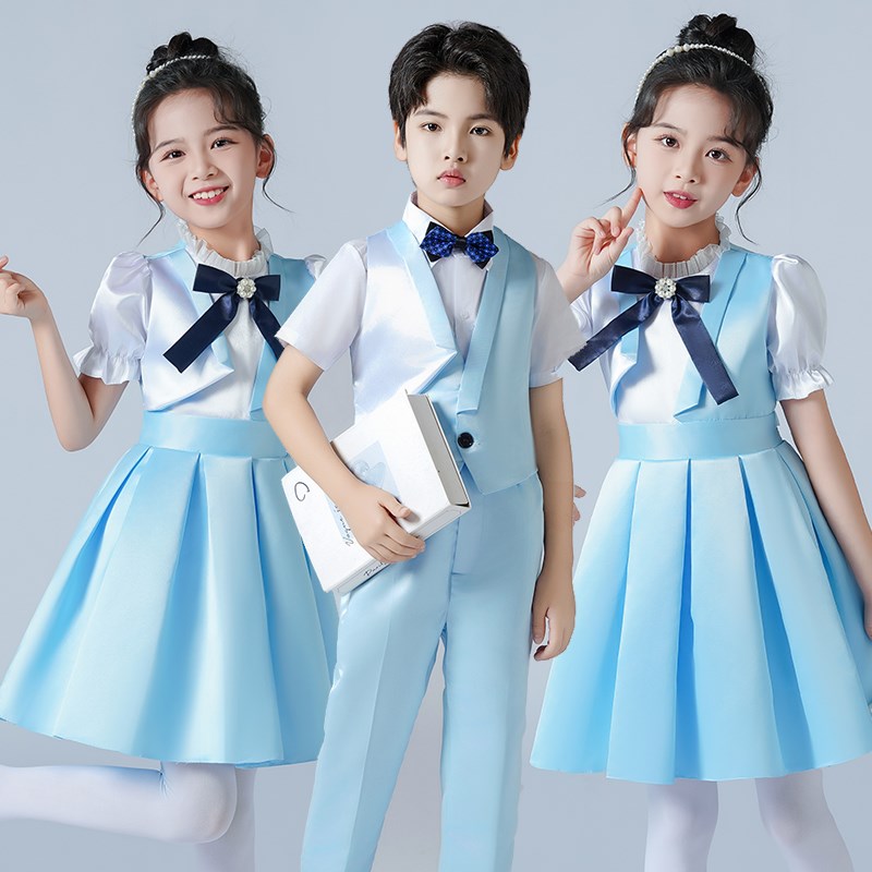 元旦儿童合唱服中小学生演出w服男女童爱国诗歌朗诵表演主持人礼
