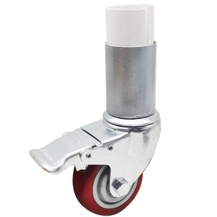 迈悠圆套脚式f万向轮幼儿园床桌子用套管式脚轮轮子带刹车耐磨静