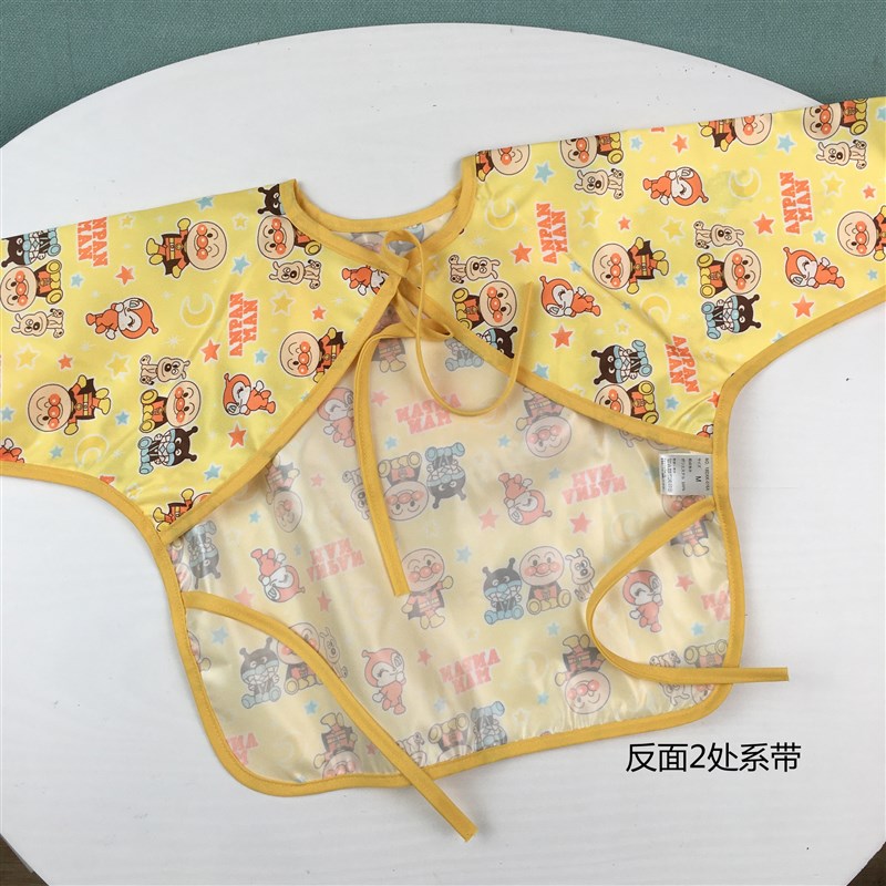 1-4岁日单全身防水防s脏宝宝吃饭罩衣婴儿反穿衣儿童围兜系带免洗