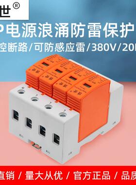 工厂直销浪涌保护器4P20KA二级电涌保护器三相电380V电动车防雷器