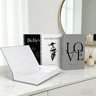 磁吸可打开现代小众收纳盒桌面创意多功能装 饰品 饰假书摆件酒柜装