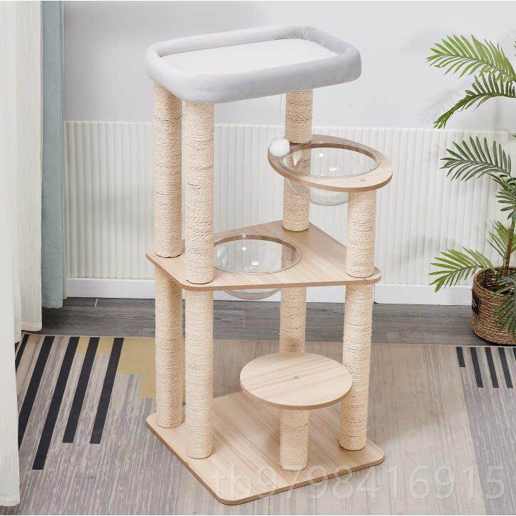 正品仓猫爬架猫窝床猫树一体特价清小房子实木四季通墅用别网红大