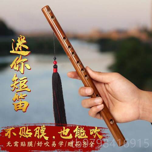 正品人无膜孔横笛迷你短儿童笛学生入门竹笛初学者成乐器女随身小