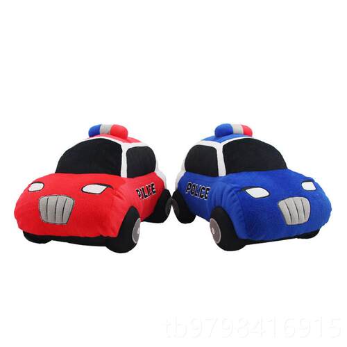 正品毛绒玩孩具车汽车型保时捷形状小汽模型宝宝抱枕男公仔警车造
