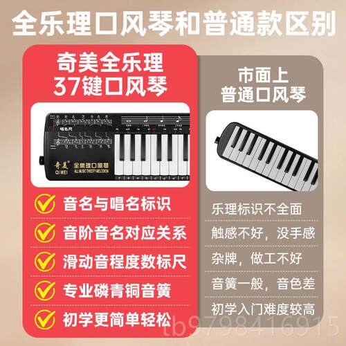 正品专奇美全乐理口风琴37键小堂学生用课吹管演乐器儿童成人奏口