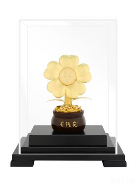正品金箔摆件有钱花家居装工艺室品开业乔迁饰礼品办公摆客厅桌面