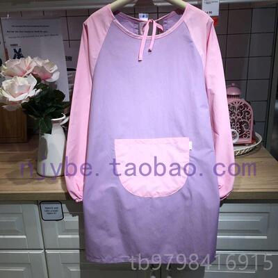 正品minhome品工牌长袖围裙韩的式时尚简约可爱家居情侣g店员工作