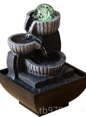 正品桌面小假山风水办室小喷泉循环流水器轮水景摆装件家用室内饰