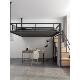 新款 单身小公寓高架床铁艺单双人床创意设计覆式 二楼床空间阁楼床