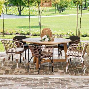 户外休闲桌椅藤编阳台藤椅庭院三件套露天室内花园圆形阳光房组合