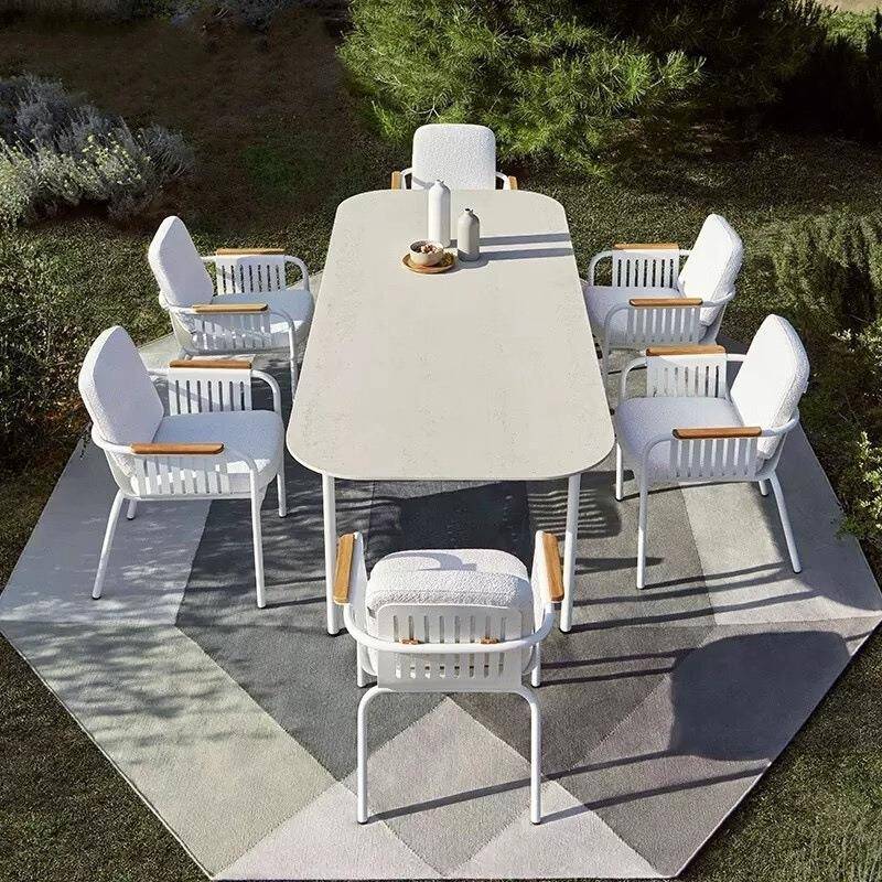户外铝合金桌椅庭院花园别墅餐厅阳台露天室外休闲防水桌椅款