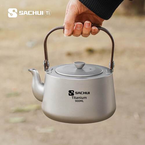 外贸纯钛烧水壶户外露营便携大容量泡茶壶围炉煮茶电陶炉煮茶壶