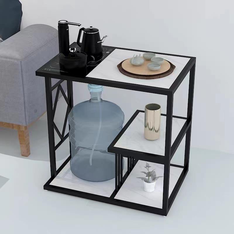 轻奢岩板茶水柜客厅沙发边角小茶几可放水桶置物烧水台茶边桌边柜