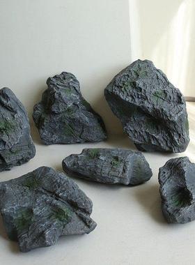 彷真玻璃纤维石头青龙石摆件奇石块造景庭院花园装饰假山景观假石