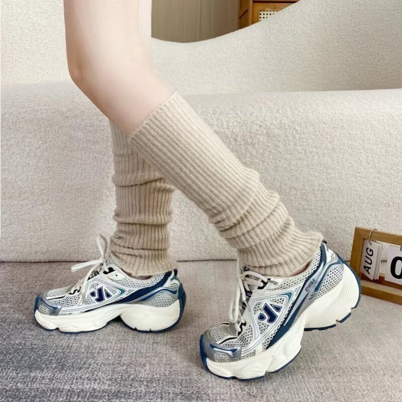 100山羊绒抽条加厚护腿 女士保暖护脚踝百搭