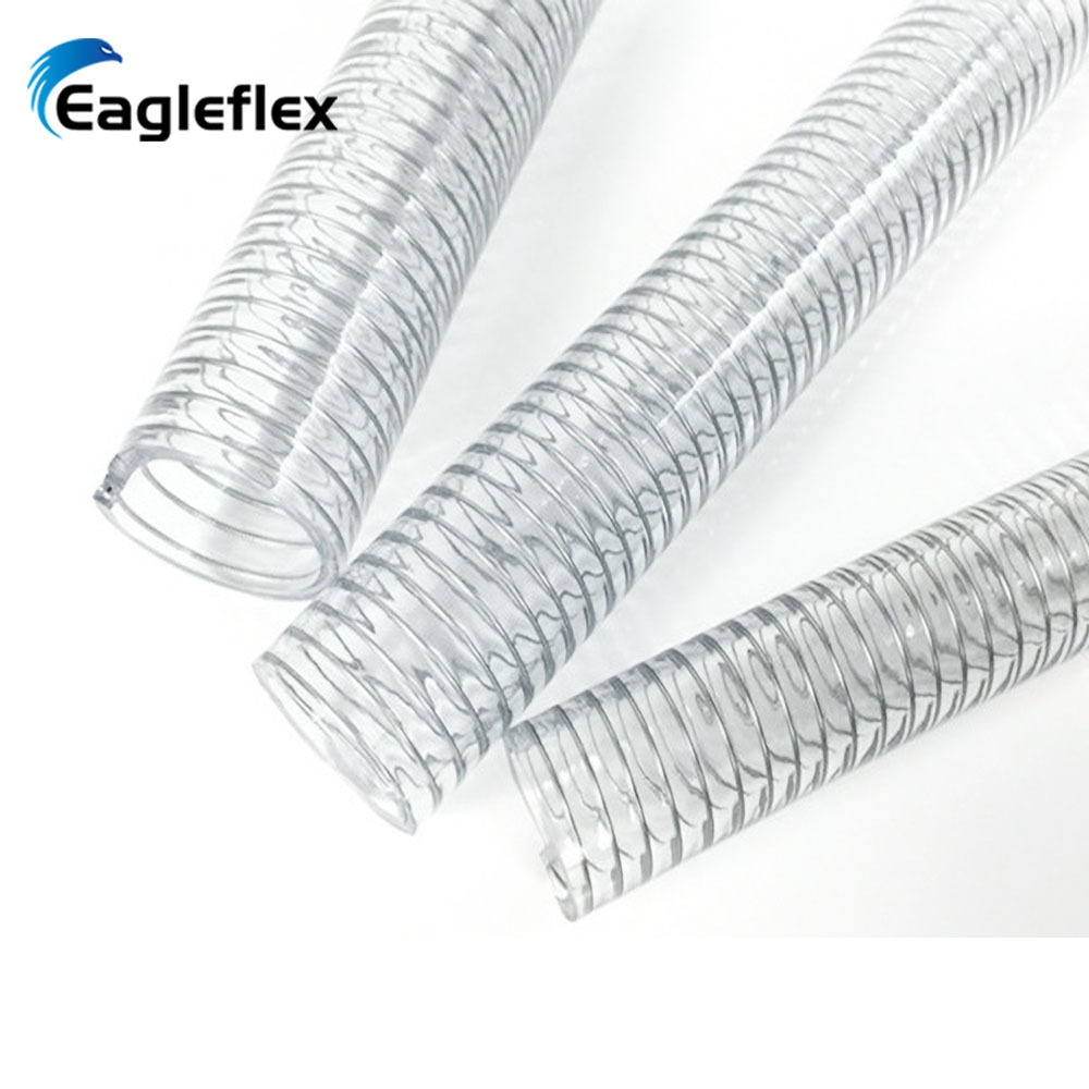 38.5mmPVC耐高温钢丝160度软管吸料机工业用塑料透明管高温输送管