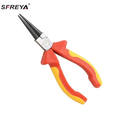 绝缘工具注塑双色绝圆嘴钳VDE绝缘耐压1000V电工绝缘圆嘴钳圆嘴钳