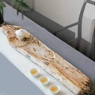 天然整块木化石茶盘 大小号家用石头茶海 简约艺术石材茶台