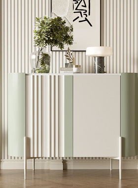 现代简约储物柜奶油轻奢餐边柜入户鞋柜卧室玄关柜白客厅装饰柜木