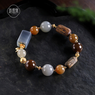 民族风设计感简约链 新疆青花和田玉手链女款 游思集 云麓手串
