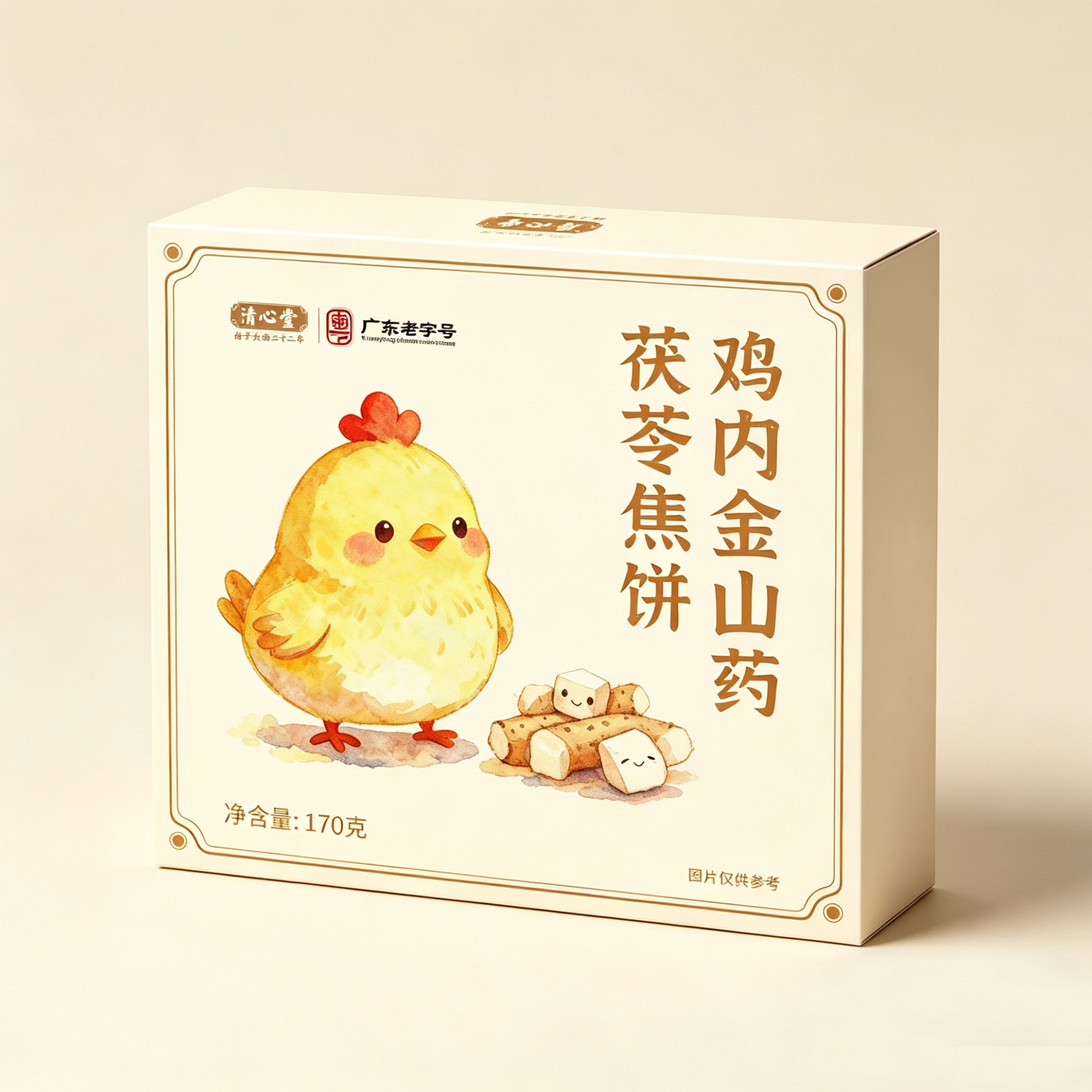 【广东老字号】百年清心堂鸡内金焦饼山药茯苓儿童营养零食新品
