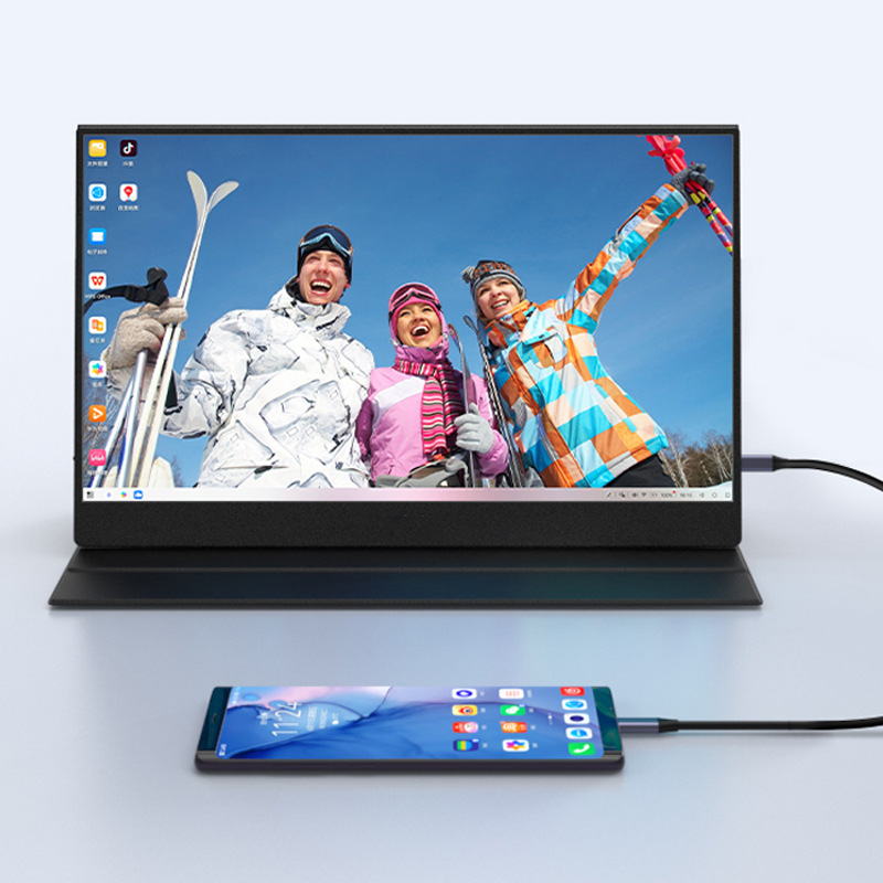 15.6寸便携显示器铝合金机身轻薄护眼IPS高清触摸扩展外接屏幕