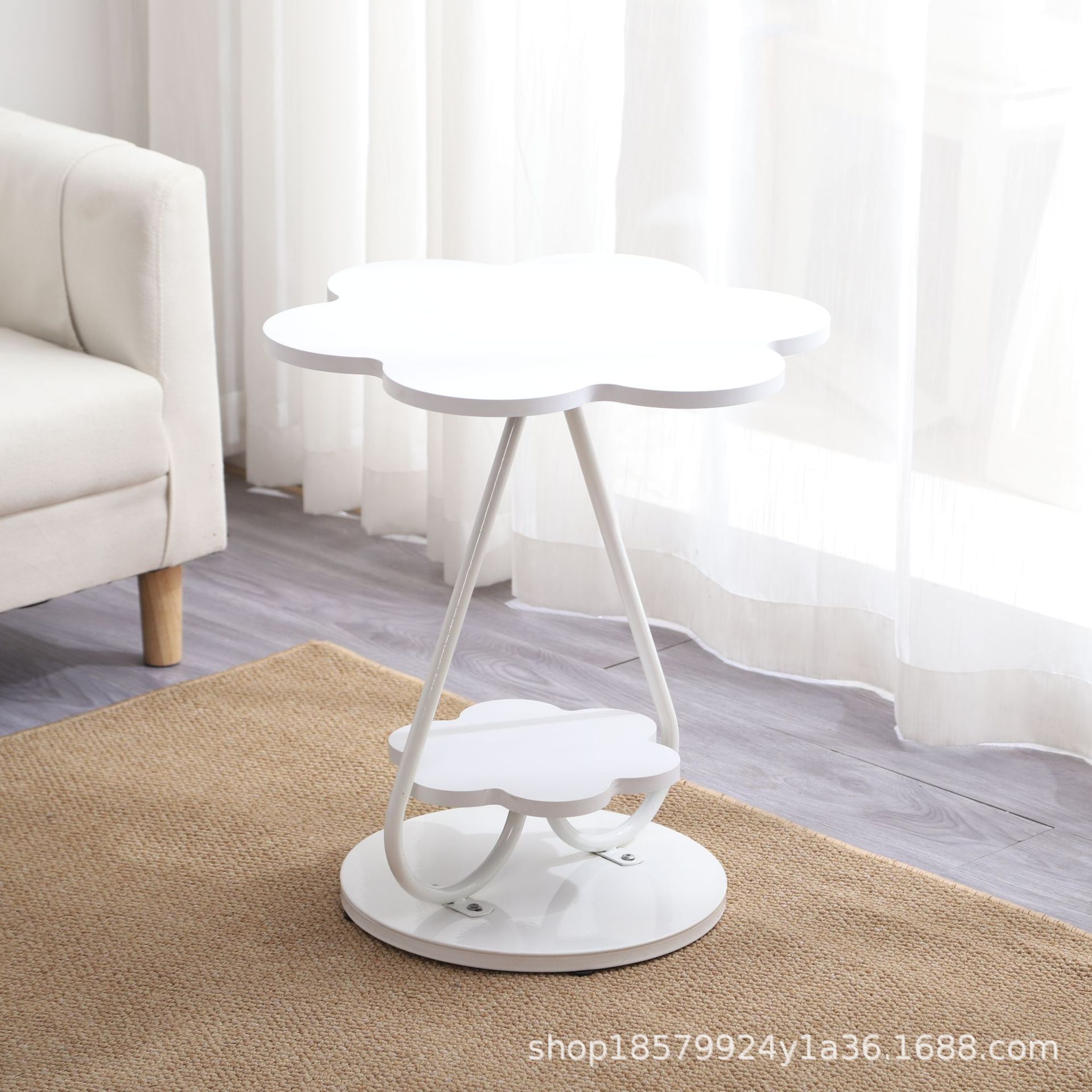 奶油风云朵边几客厅沙发侧边迷你茶几家用简易小圆桌床头简约角几