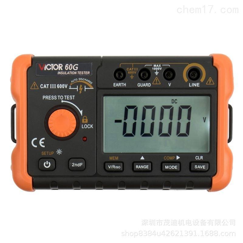 VC60F/VC60H/VC60G绝缘电阻测试仪2500V数字兆欧表摇表