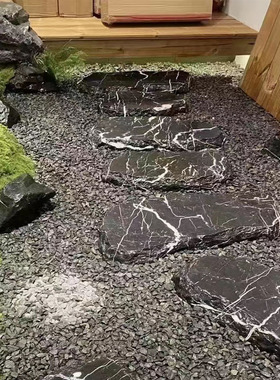 黑色砾石 厂家批发黑色机制垫路小石子 灰色工程铺路水磨瓜子石头